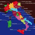 Carte des regions italiennes